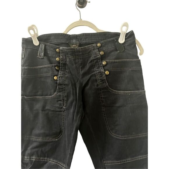Shawna Hofmann Moto Steampunk Straight Leg Jeans Womens Black Size 8 - Picture 2 of 6